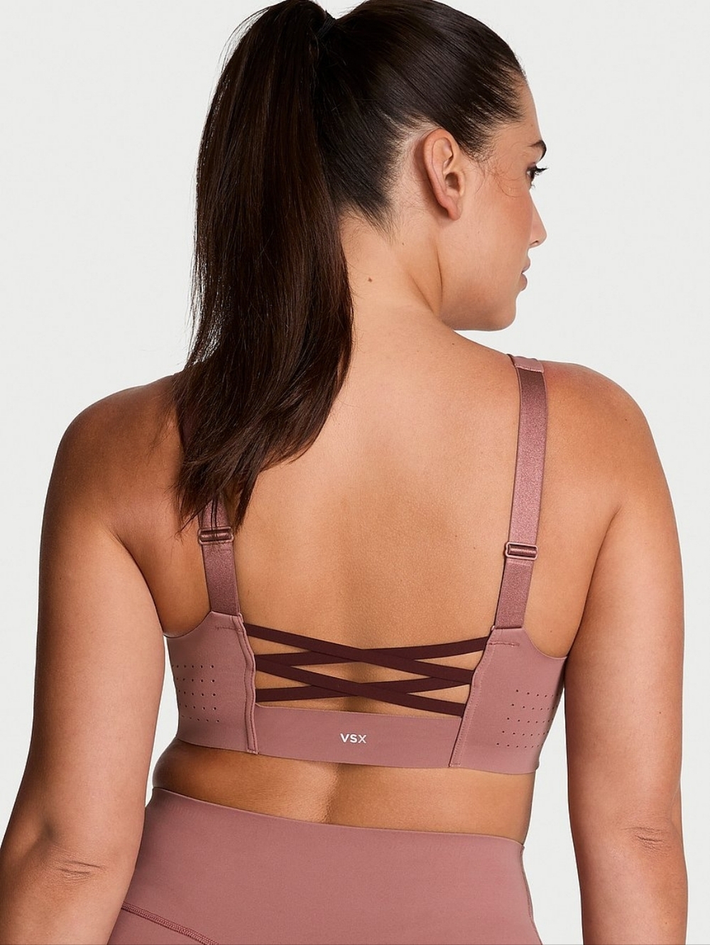 VSX Featherweight Max Front Zip Sport Bra in Vintage Rose NWT Size: 34DDD - Picture 9 of 10